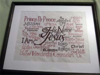 His Name is Jesus Stitched by Tina Foster
